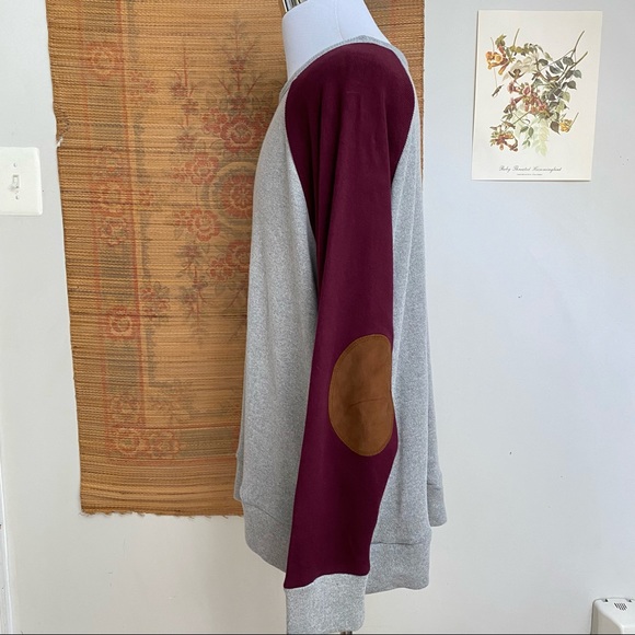 J. Peterman Suede Elbow Patch Rugby Raglan Sweatshirt - Picture 5 of 14